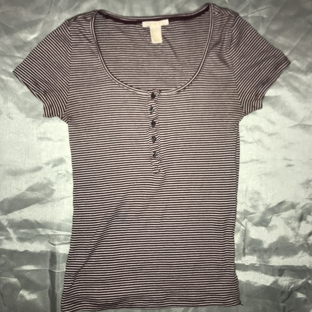 Forever 21 maroon striped tee